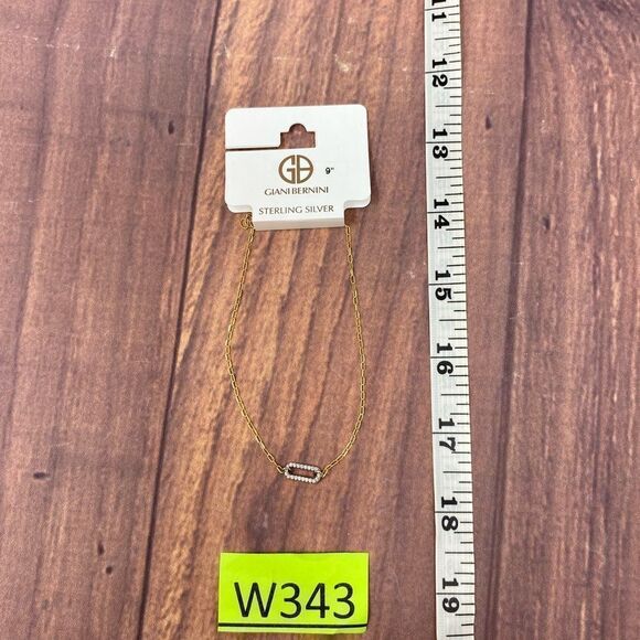 GIANI BERNINI CUBIC ZIRCONIA GOLD AND SILVER BRACELET/ANKLET W343 - Picture 3 of 3